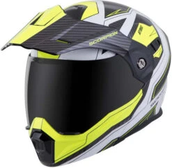 Scorpion EXO-AT950 Tucson Helmet Sand XS -Motorcycle Helmet Store scorpion exo at950 tucson helmet white neon front 36972.1553739165