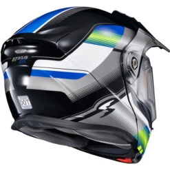 Scorpion EXO-AT950 Zec Snow Helmet - Electric Shield -Motorcycle Helmet Store scorpion exo at950 zec electric shield helmet blue hi viz back 23620.1698284787