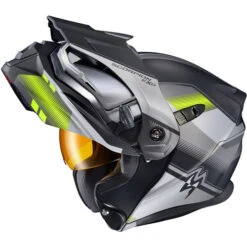 Scorpion EXO-AT950 Zec Snow Helmet - Electric Shield -Motorcycle Helmet Store scorpion exo at950 zec electric shield helmet grey hi viz left 74582.1698284811