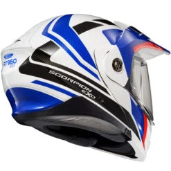 Scorpion EXO-AT960 Hicks Helmet -Motorcycle Helmet Store scorpion exo at960 hicks helmet white blue back 52875.1678438656