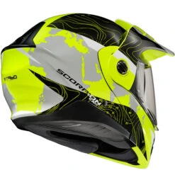Scorpion EXO-AT960 Topographic Helmet -Motorcycle Helmet Store scorpion exo at960 topographic helmet hi viz black back 07132.1678437426