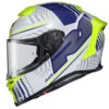 Scorpion EXO-R1 Air Juice Helmet -Motorcycle Helmet Store scorpion exo r1 air juice helmet white hi vis blue left side 92152.1663837044
