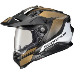 Scorpion EXO XT9000 Carbon Trailhead Helmet -Motorcycle Helmet Store scorpion exo xt9000 carbon trailhead helmet matte gold clear shield 86535.1678427559