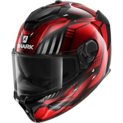 Shark Spartan GT Replikan Helmet -Motorcycle Helmet Store shark spartan gt replikan helmet chrome red left 13321.1627157909