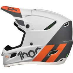 Thor Reflex Cube Helmet -Motorcycle Helmet Store thor reflex cube helmet light gray red orange left 34253.1652800398