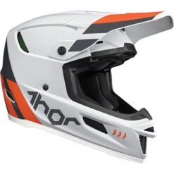 Thor Reflex Cube Helmet -Motorcycle Helmet Store thor reflex cube helmet light gray red orange right 06912.1652800394