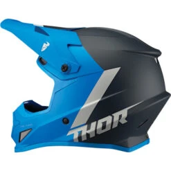 Thor Sector Chev Helmet -Motorcycle Helmet Store thor sector chev helmet blue light gray left 56118.1652811961