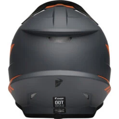 Thor Sector Chev Helmet -Motorcycle Helmet Store thor sector chev helmet charcoal orange back 50243.1652915244
