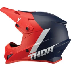 Thor Sector Chev Helmet -Motorcycle Helmet Store thor sector chev helmet red navy left 94775.1652812049