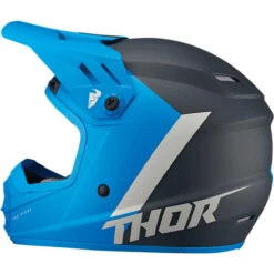 Thor Sector Chev Youth Helmet -Motorcycle Helmet Store thor sector chev youth helmet blue light gray left 90460.1652888844