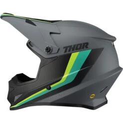 Thor Sector Runner MIPS Helmet -Motorcycle Helmet Store thor sector runner mips helmet gray teal left 84438.1698973474