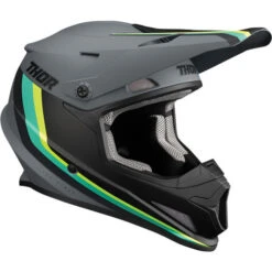 Thor Sector Runner MIPS Helmet -Motorcycle Helmet Store thor sector runner mips helmet gray teal right 75493.1652528181