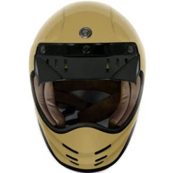 Torc T3 Retro Moto Helmet Solids -Motorcycle Helmet Store torc t3 helmet solid gloss sand peak visor front 73831.1650666027