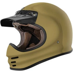 Torc T3 Retro Moto Helmet Solids -Motorcycle Helmet Store torc t3 helmet solid gloss sand peak visor left 55633.1650666021